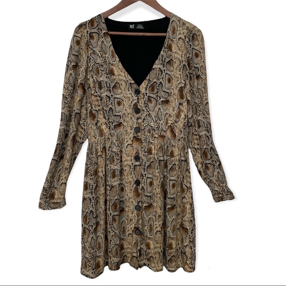 Zara trf snakeskin button up mid length swing dress Medium - Picture 4 of 8